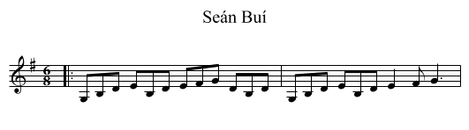 Seán Buí - staff notation