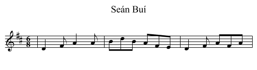 Seán Buí - staff notation