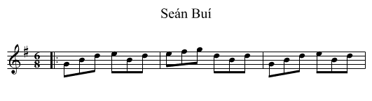 Seán Buí - staff notation