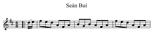 Seán Buí - staff notation