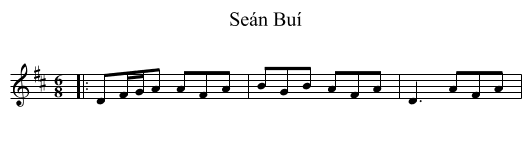 Seán Buí - staff notation