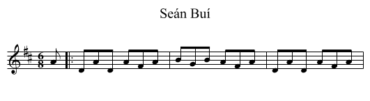 Seán Buí - staff notation