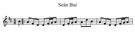 Seán Buí - staff notation