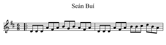 Seán Buí - staff notation