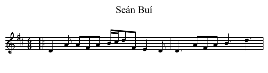 Seán Buí - staff notation