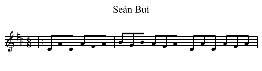 Seán Buí - staff notation
