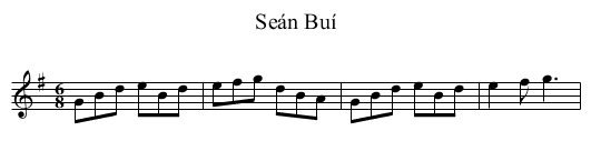 Seán Buí - staff notation