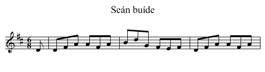 Seán buíde - staff notation