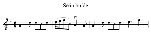 Seán buíde - staff notation