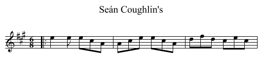 Seán Coughlin's - staff notation
