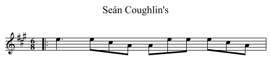 Seán Coughlin's - staff notation