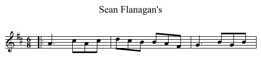 Sean Flanagan's - staff notation