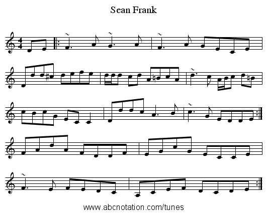 Sean Frank - staff notation