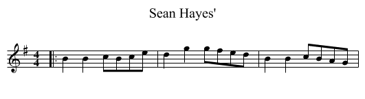 Sean Hayes' - staff notation