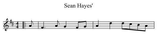 Sean Hayes' - staff notation