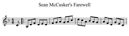 Sean McCusker's Farewell - staff notation