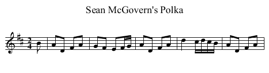 Sean McGovern's Polka - staff notation