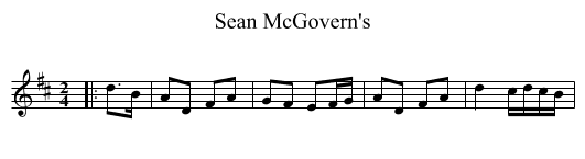 Sean McGovern's - staff notation