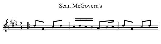 Sean McGovern's - staff notation