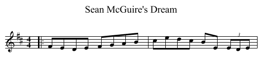 Sean McGuire's Dream - staff notation