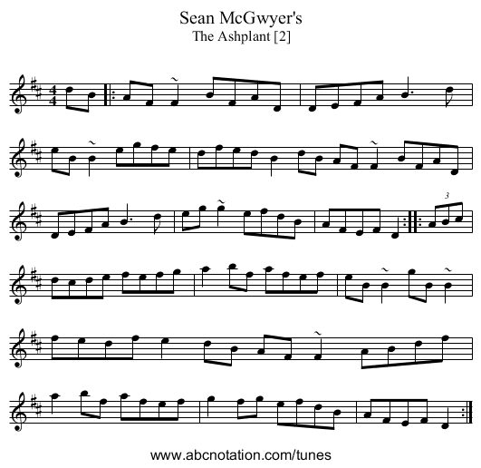 Sean McGwyer's - staff notation