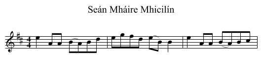 Seán Mháire Mhicilín - staff notation