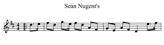 Sean Nugent's - staff notation