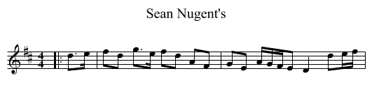 Sean Nugent's - staff notation