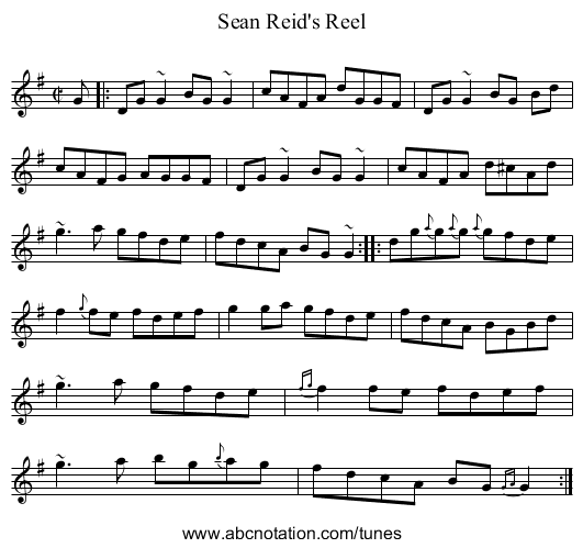Sean Reid's Reel - staff notation