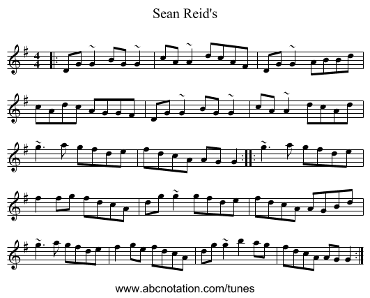 Sean Reid's - staff notation