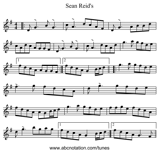 Sean Reid's - staff notation