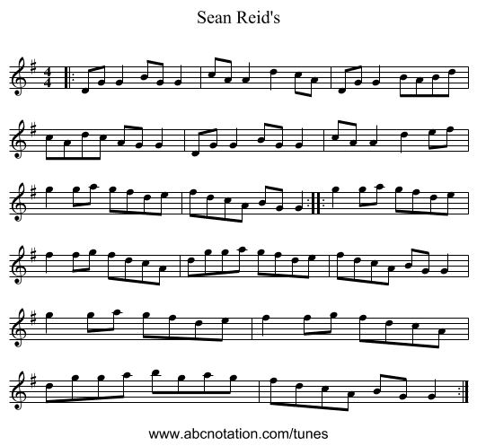 Sean Reid's - staff notation