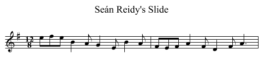 Seán Reidy's Slide - staff notation