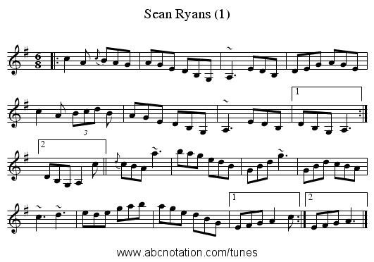Sean Ryans (1) - staff notation