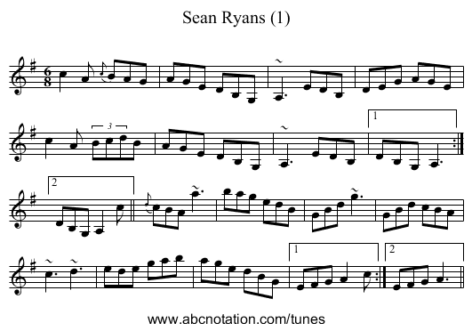 Sean Ryans (1) - staff notation