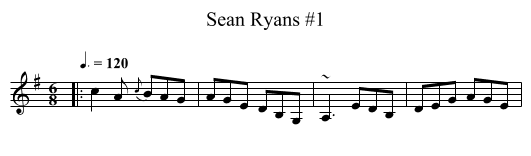 Sean Ryans #1 - staff notation