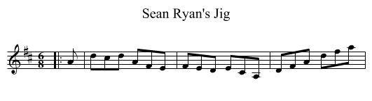 Sean Ryan's Jig - staff notation