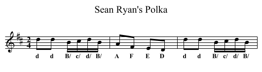 Sean Ryan's Polka - staff notation