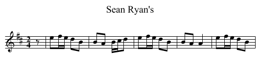 Sean Ryan's - staff notation
