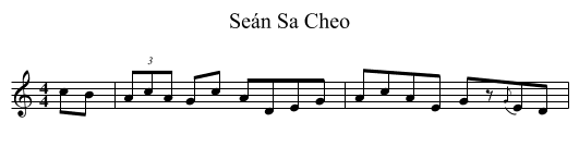 Seán Sa Cheo - staff notation