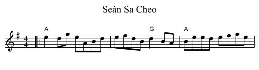 Seán Sa Cheo - staff notation