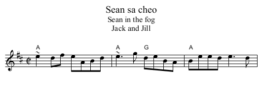 Sean sa cheo - staff notation