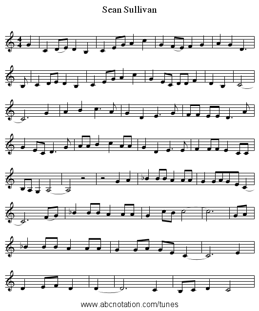 Sean Sullivan - staff notation