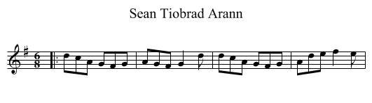 Sean Tiobrad Arann - staff notation