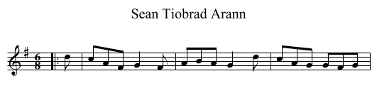Sean Tiobrad Arann - staff notation