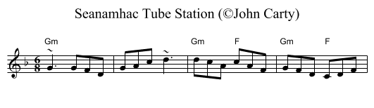 Seanamhac Tube Station (©John Carty) - staff notation
