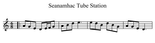 Seanamhac Tube Station - staff notation