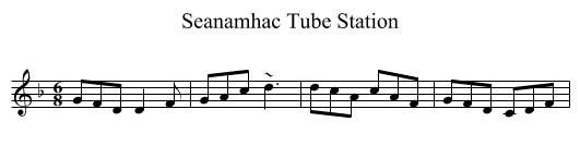 Seanamhac Tube Station - staff notation