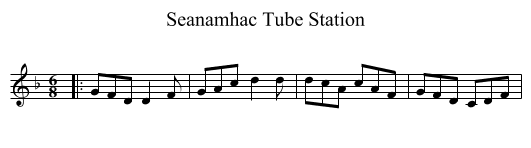 Seanamhac Tube Station - staff notation