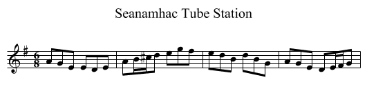 Seanamhac Tube Station - staff notation